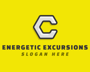 Hexagon Business Cog Letter C logo design