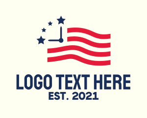 USA American Time Flag logo