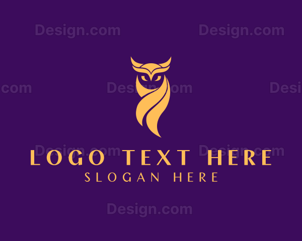 Elegant Golden Owl Logo