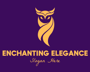 Elegant Golden Owl logo design