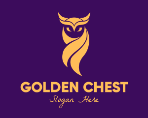 Elegant Golden Owl logo design