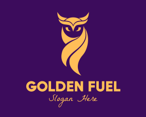 Elegant Golden Owl logo design