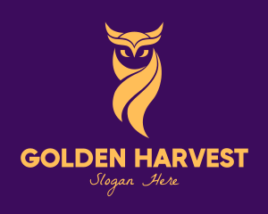 Elegant Golden Owl logo design