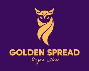 Elegant Golden Owl logo design