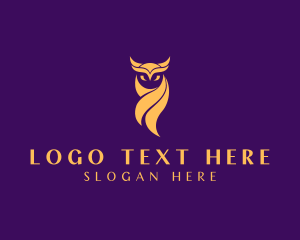 Elegant Golden Owl logo
