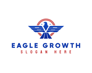 Patriotic Eagle Wings logo design