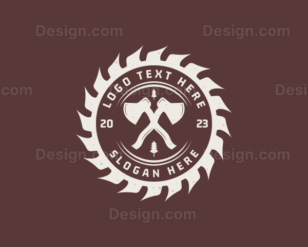 Axe Saw Lumberjack Logo