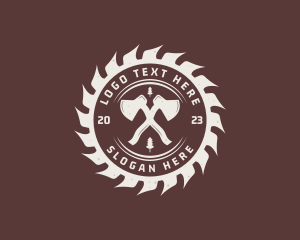 Axe Saw Lumberjack logo