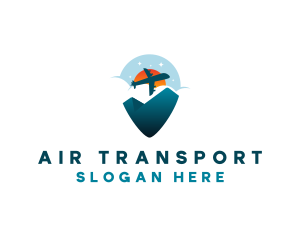 Travel Airplane Pin logo design