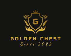 Golden Crown Shield logo design