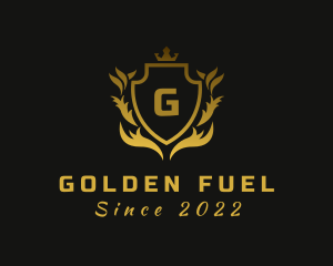 Golden Crown Shield logo design