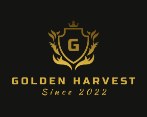 Golden Crown Shield logo design