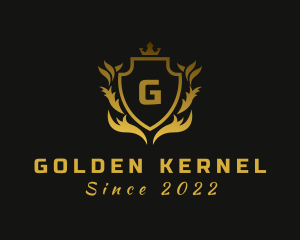 Golden Crown Shield logo design