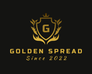 Golden Crown Shield logo design