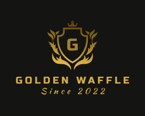 Golden Crown Shield logo design