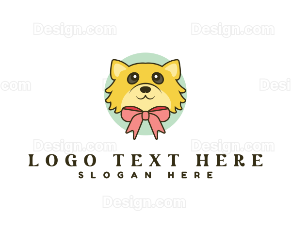 Cute Puppy Ribbon Logo
