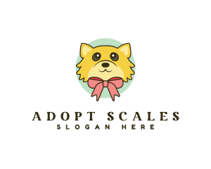 Cute Puppy Ribbon logo design