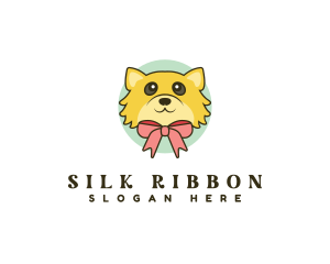 Cute Puppy Ribbon logo design