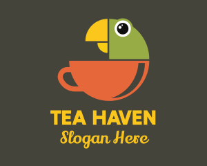 Parrot Tea Cup logo design