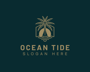 Palm Tree Beach Swimming logo