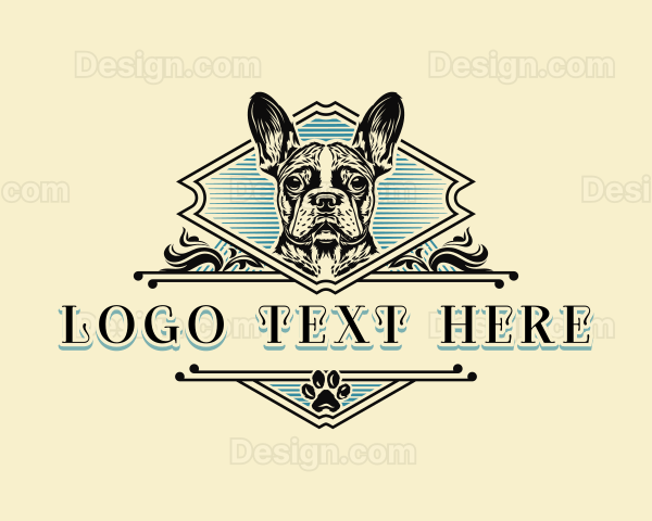 Vintage French Bulldog Logo