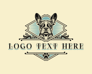 Vintage French Bulldog logo