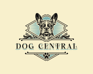 Vintage French Bulldog logo design