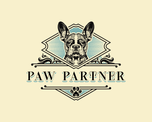 Vintage French Bulldog logo design