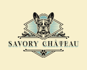 Vintage French Bulldog logo design