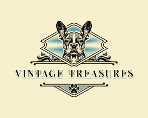 Vintage French Bulldog logo design