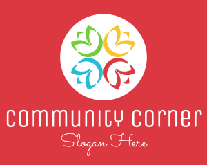 Colorful Flower Community logo design