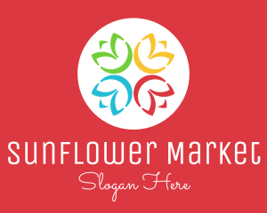 Colorful Flower Community logo design