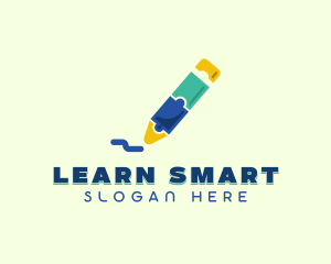 Learning Crayon Puzzle logo design