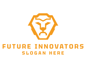 Modern Robotic Lion logo design