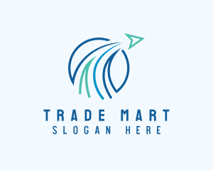 Shipping Trade Arrow logo design