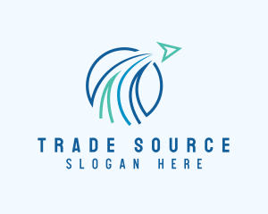 Shipping Trade Arrow logo design