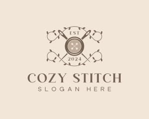 Button Needle Sewing logo design