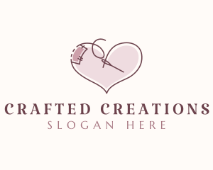 Heart Sewing Thread logo design