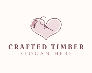 Heart Sewing Thread logo design