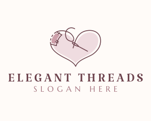 Heart Sewing Thread logo design