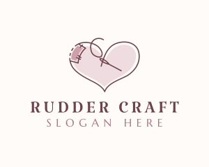 Heart Sewing Thread logo design