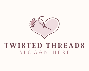 Heart Sewing Thread logo design