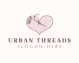 Heart Sewing Thread logo design