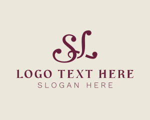 Luxury Beauty Startup Letter SL logo