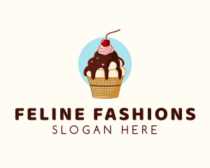 Sundae Ice Cream Logo