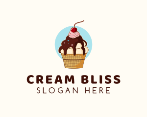 Sundae Ice Cream logo design