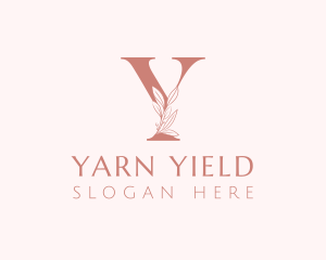 Elegant Leaves Letter Y logo design