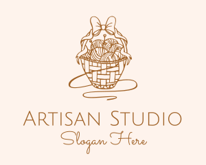 Yarn Ball Basket logo design