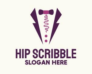 Purple Scribble Suit logo design