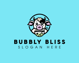 Cute Cow Boba logo design